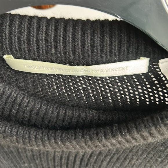 Cynthia Vincent Black Crew Neck Sweater with Gold Buttons/Accents - Picture 4 of 6